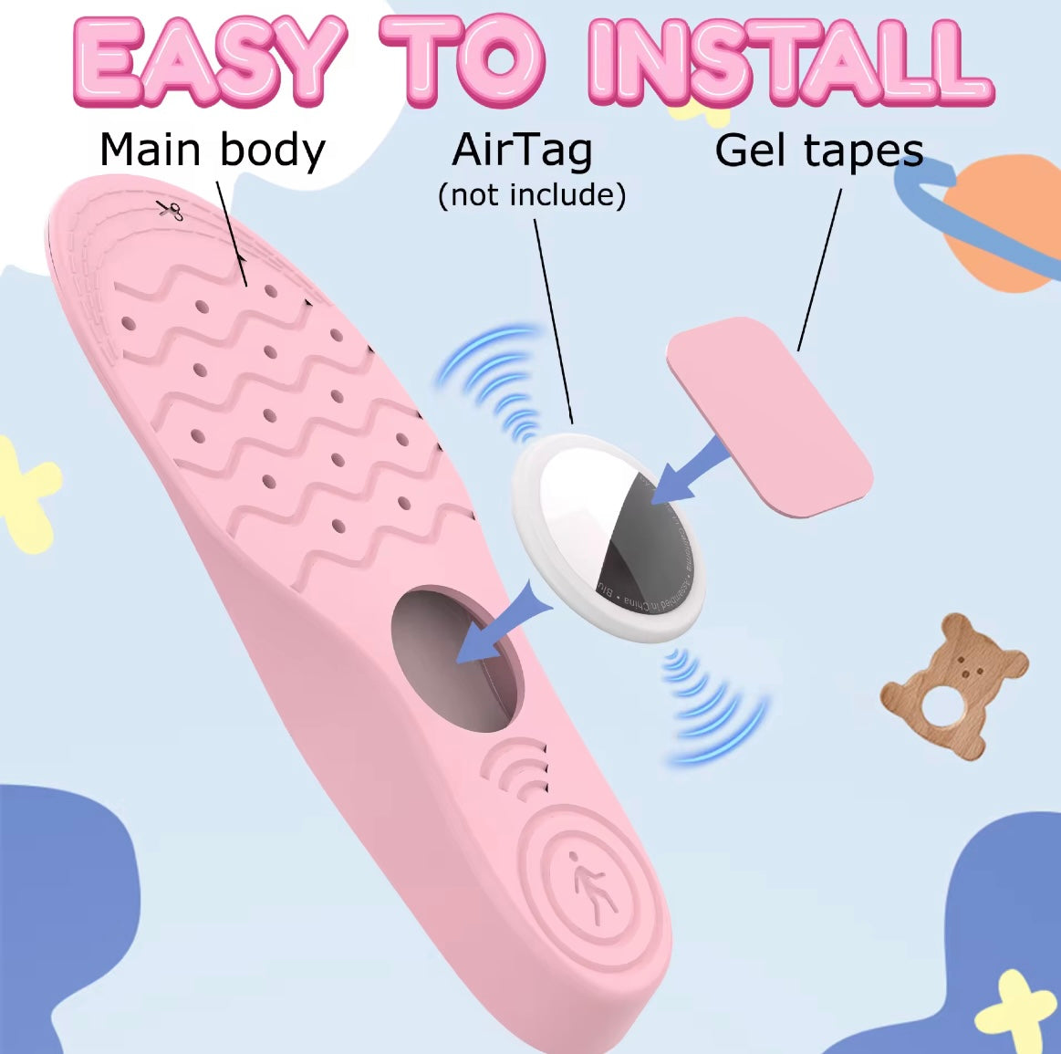 SoleSafe Smart Tracker Insoles (Blue & Pink)